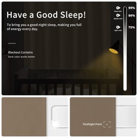 Easy-Going - Cortinas opacas para recámara, aislamiento térmico sólido con ojales y reducción de ruido, cortinas de oscurecimiento de habitación para sala de estar, 2 paneles (42 x 54 pulgadas,