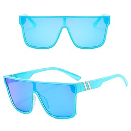 Innovative Trendz NEW Flat Top Retro Sunglasses Mens Womens Reflective Square Fashion Mirrored Shades UV400 Fashion