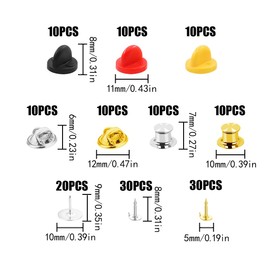 HAIKING Pin Backs Set, 10 PCS of Clutch Pin Backs and Blank Pins Button Lapel Accessories for Enamel Pins, Uniform Badges, Jewelry, DIY Craft Making (10 Kinds)