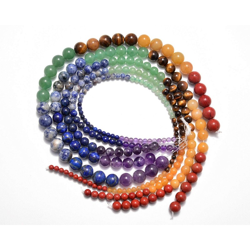 AD Beads Healing Reiki 7 Chakras Yoga Natural Gemstone Round