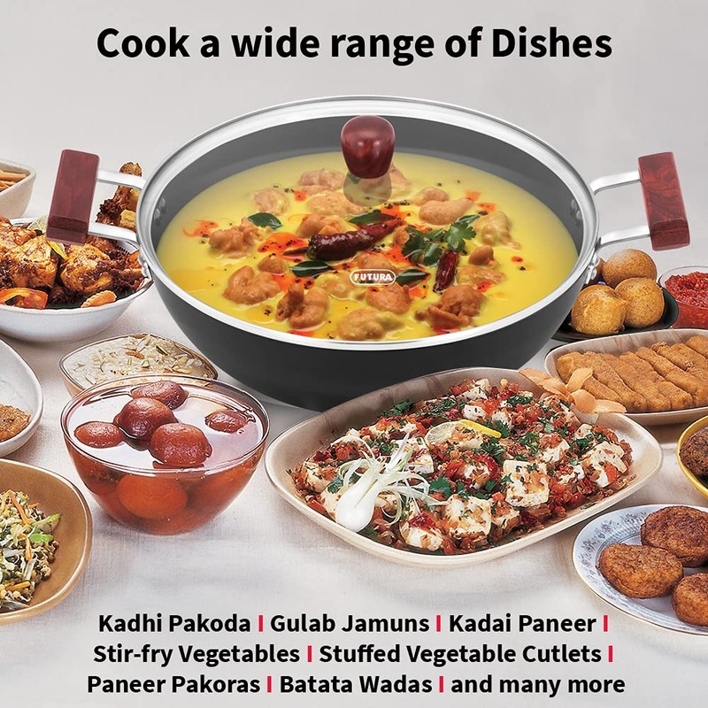 Hawkins Futura 5 Litre Deep Kadhai, Non Stick Kadai with