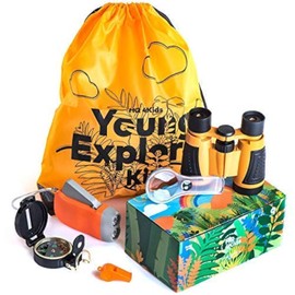 HQ 4KIDS BY: WE 4U - Outdoor Adventure Kit for Kids: Binoculars, Compass, Magnifying Glass & Flashlight. 3-12 Year Old Boys & Girls