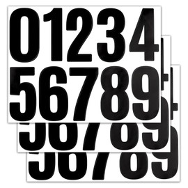 Mesanda Number Stickers Waterproof Stickers Alphabet Number Stickers Large Numbers Black Capital Seals Waterproof Weatherproof Number Labels Nameplate Suitcase Locker Indoor Outdoor Set of 3 (Black)