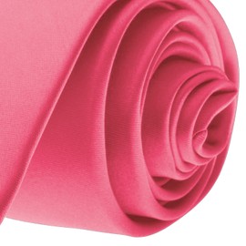K. Alexander Mens Necktie SOLID Satin Neck Tie Hot Pink