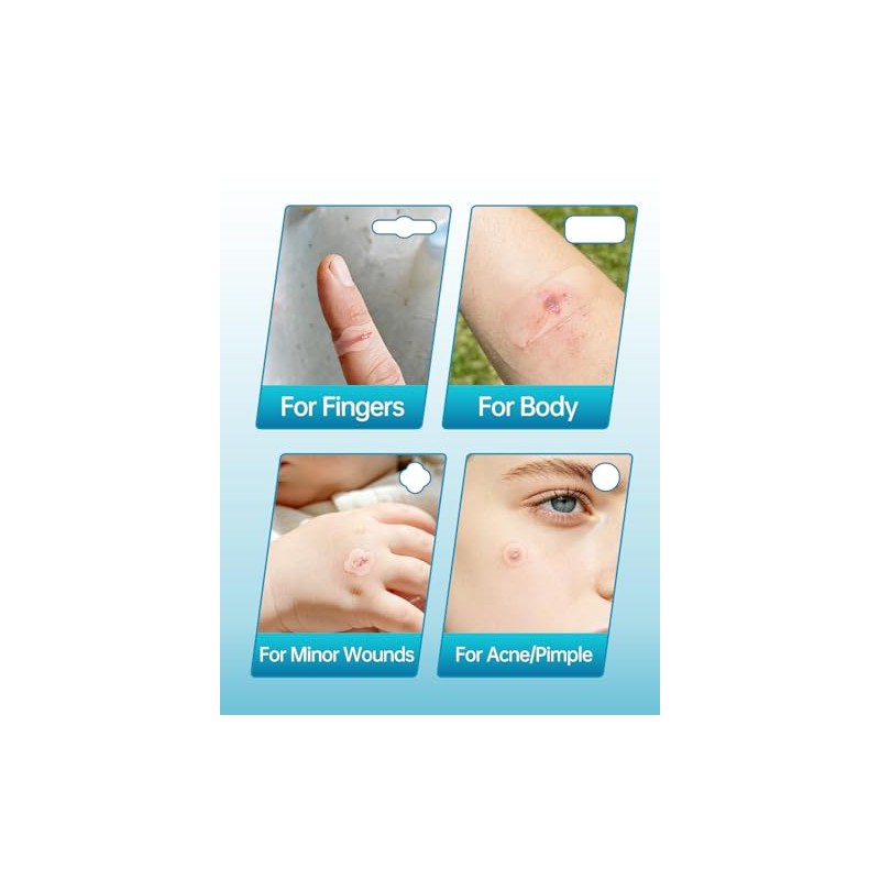 Hydrocolloid Bandages Variety Pack - Thin, Waterproof & Fast Healing