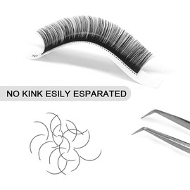 Eyelash Extensions 0.03 D Curl 12mm QUEWEL Classic Eyelash Extensions Eyelash Individual Lashes Lash Extension Russian Matte Black Tray Individual Lashes for Salon Use (0.03 D 12mm)