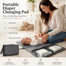 Portable Diaper Changing Pad for Travel – Waterproof Foldable Baby Changing Station for Moms