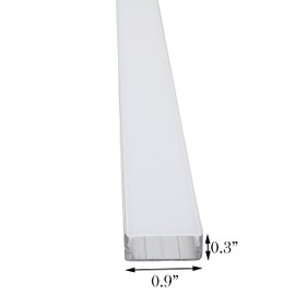 LEDUPDATES 6 Pack Aluminum Channel Extra Wide U Shape Diffuser for LED Strip Lights 3.3ft / 1 Meter fit 6mm 8mm 10mm 20mm LED Tape Lights with Frosted Cover and end caps