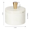 Queenza White Marble Salt Cellar with Lid and Brass Knob,