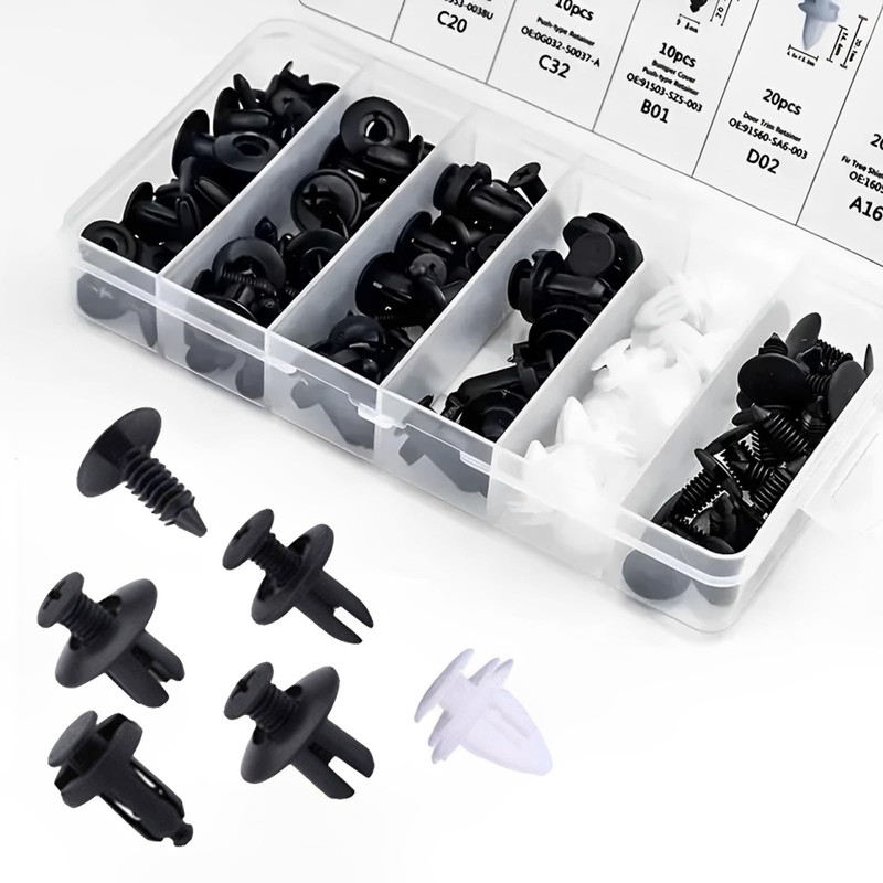 HAPPOW 100PCS Car Trim Clips Kit with 5 Trim Removal