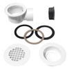 Low Profile Shower Drain, 1.5” Side Outlet Drain Assembly,Perforated Strainer,