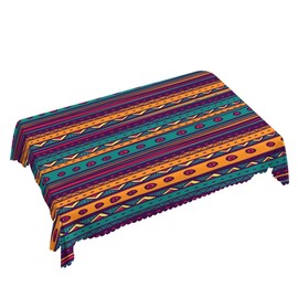 Walmsco Tablecloth Retro Mexican Pattern Decor For Dining Room Kitchen Rectangular Table Cover 132 * 178cm