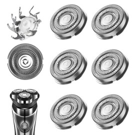 Replacement Shaving Heads Pack of 6, Compatible with Series 1000, 2000, 3000, 5000, AT, PT, QH, Gentle and Painless Shaving, Self-Sharpening Blades, Not Original