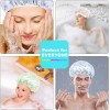 6PCS Shower Caps, Elastic Reusable Waterproof Plastic Shower Cap for