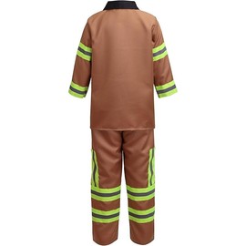 yolsun Tan Fireman Costume for Kids, Boys' and Girls' Firefighter Dress up (7 pcs) 2-3 Years