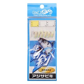 MARUSHINGYOGU(マルシン漁具) DRAGON サビキ仕掛 アジサビキ 絶好釣 白ラメ入り 針8号 ハリス2号 幹糸3号
