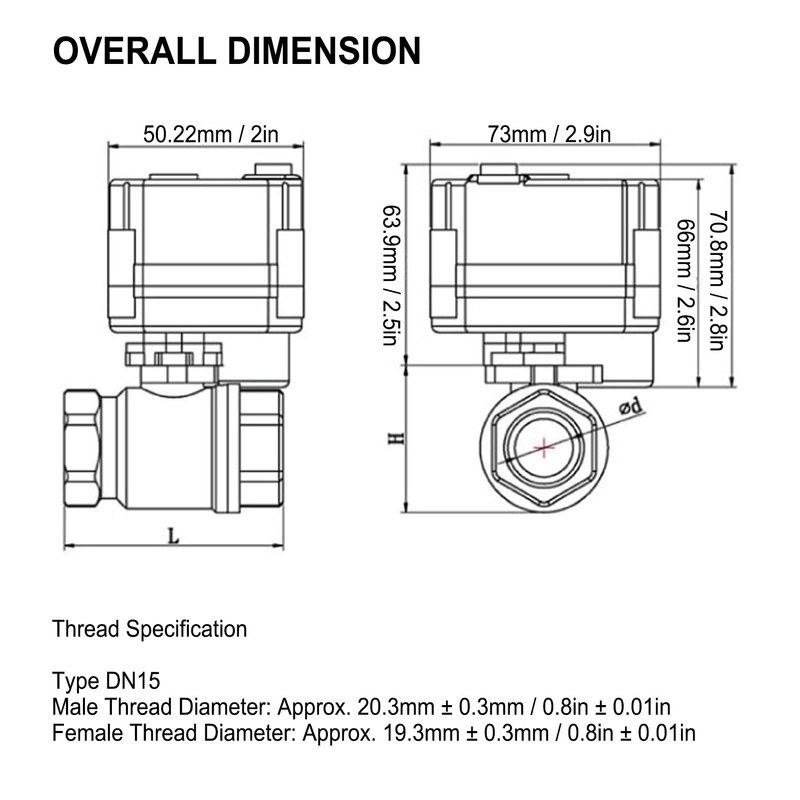 Shanrya Electric Ball Valve, CWX-15N-CR01-DC12V-DN15, Stainless Steel, Brass, Bronze, Motorized
