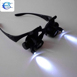 EUROXANTY Magnifying Glasses, Head Magnifier with LED Lighting, 10, 15, 20 and 25x Magnifications