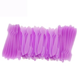 Wopanxye 100pcs Cosmetic Spatula for Face Mask Cream Lotion, Bulk Plastic Spoon Disposable Make-up Sample Applicator Tool for Easy Mixing, Sampling, Waxing DIY Beauty Facial Mask Scraper Reusable Tips