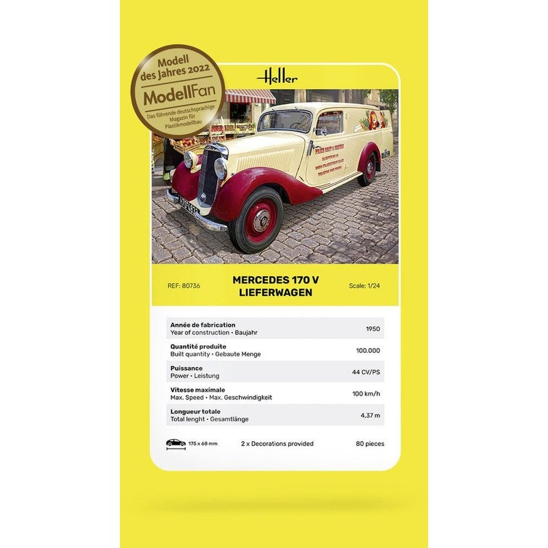 Heller Classic 80736 Mercedes 170 V 'Van', 79 Pieces