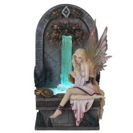 Veronese Design Fairy Wishing Well LED Light-Up Fountain Sculpture