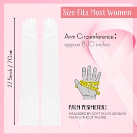 Neer Women's Opera Half Transparent Tulle Bridal Gloves, White