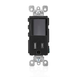 Leviton Decora Combination Switch and Tamper-Resistant Receptacle, T5625-E, Black