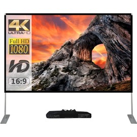 Outdoor Projector Screen with Stand 100 Inch: Portable Projection Screen for Outside Theater Home Backyard Movies