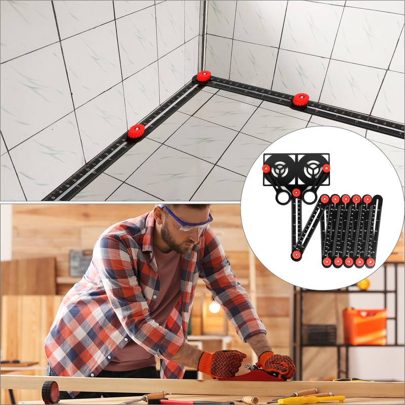 QWORK® Template Tool, 12 Sides Angle Template Multi Angle Ruler