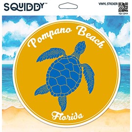 Squiddy Pompano Beach Florida Vacation Beach Town - Vinyl Sticker - Large Size (11" high)