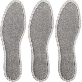 pedag Deo Fresh Natural Terry Cloth & Sisal Insoles, Handmade in Germany, Fully Washable, Perfect for Keeping Feet Dry and Fresh in The Summer, US M13 / EU 46, Grey, 3 Pair