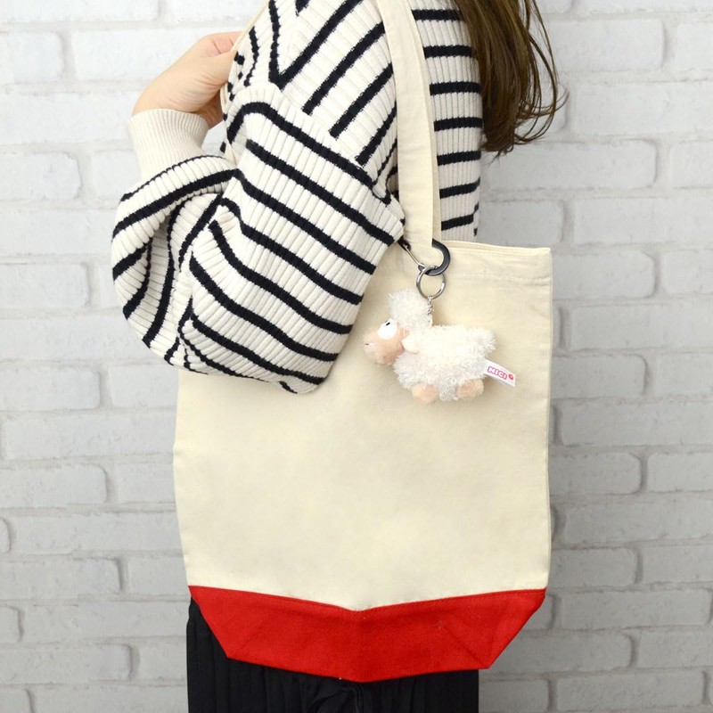 Niki Wooly Gang Key Ring, Sheep, White, 3.5 inches (9