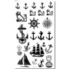 EROSPA® Temporary Tattoo Sheet - Ship Anchor Marine Nautical Sailor