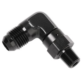 Podavelle 6AN Male Flare to 1/8 NPT Pipe Swivel 90 Degree Fitting Adapter Connector Aluminum Black