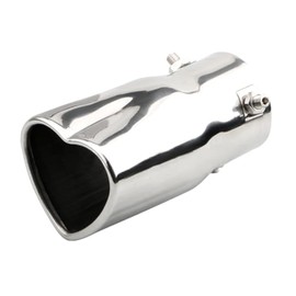 OtpOutopa Car Exhaust Tip 2.5 inch Inlet, Universal Car Exhaust Pipe Modification Tail Throat Tail Pipe Stainless Steel Muffler Tip, Adjustable Heart Shaped Car Thickened Pipe (Straight,Silver)