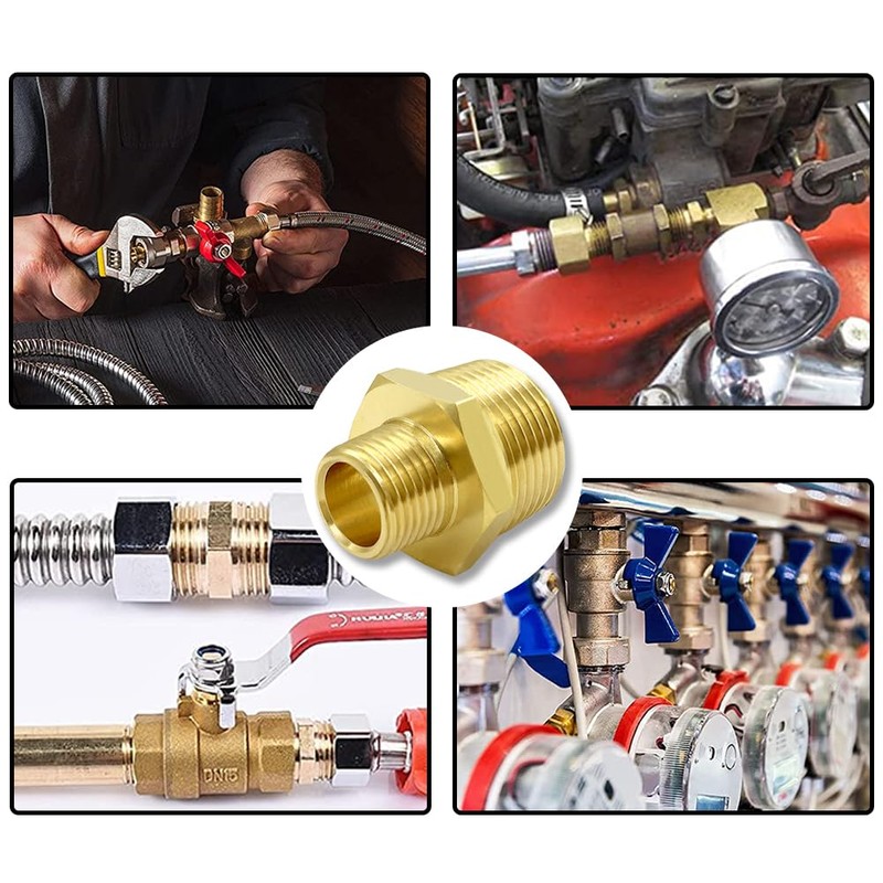 Hooshing 2PCS 1/4" NPT Male to 3/4" NPT Male Brass