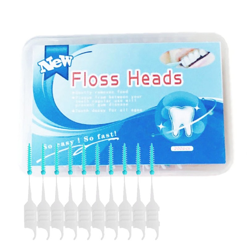 400PCS Interdental Brushes Double-ended Silicone Toothpick Dual-ended Dental Floss Pick