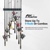PLUSINNO 4 Pack Vertical Fishing Rod Rack, Wall Mounted Fishing