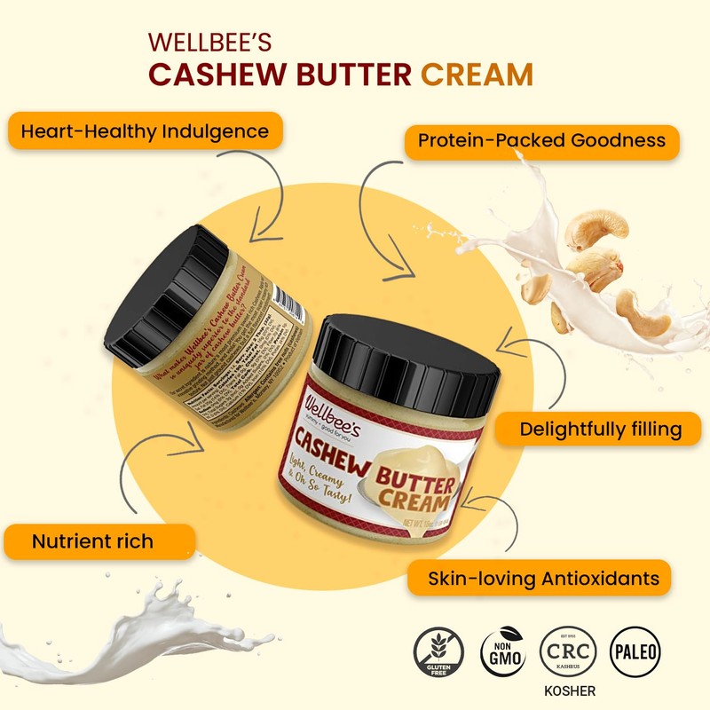 Wellbee's Raw Cashew Butter Cream, No Sugar Added, Non GMO,
