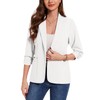 MINTLIMIT Women's White 3/4 Ruched Sleeve Blazer One Button Notch