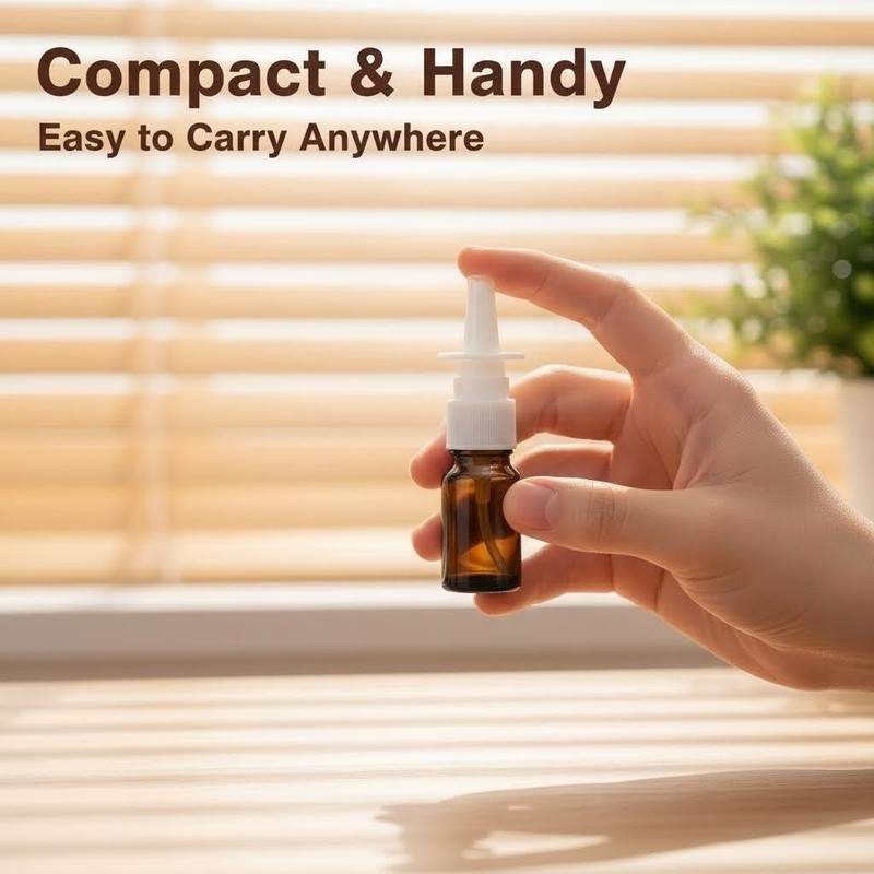 ericotry 6PCS 10ml/0.34oz Empty Glass Refillable Nasal Spray Bottles Fine