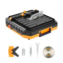 Hoteche 4-1/2-Inch Cutter Portable Wet Tile Saw 4.1A Tile Cutting Machine with Hidden Water Reservoir 0-45° Bevel Cutting for Tiles and Stones