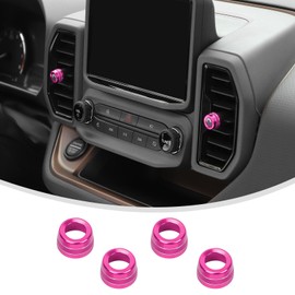 Linskip Aluminum Vent Knob Covers Compatible with Ford Bronco Sport 2021-2024, Dash Air Vent Knob Trim Kit for Bronco Sport Interior Accessories(Pink)