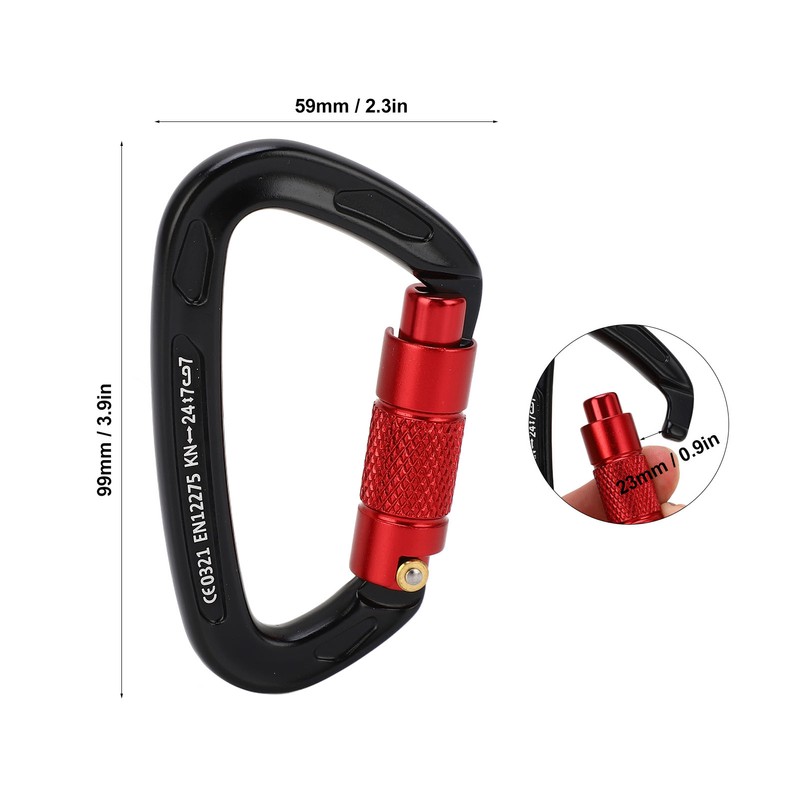 Auto Locking Rock Climbing Carabiner D Shaped Carabiner Yoga Hammock