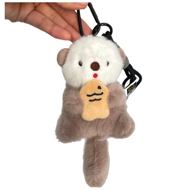 BRIWAD Cute Otter Plush Keychain Pendant Kawaii Bag Charm Lovely