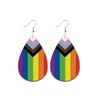Rainbow Teardrop Dangle Earrings Pride Parade Faux Leather Drop Rainbow