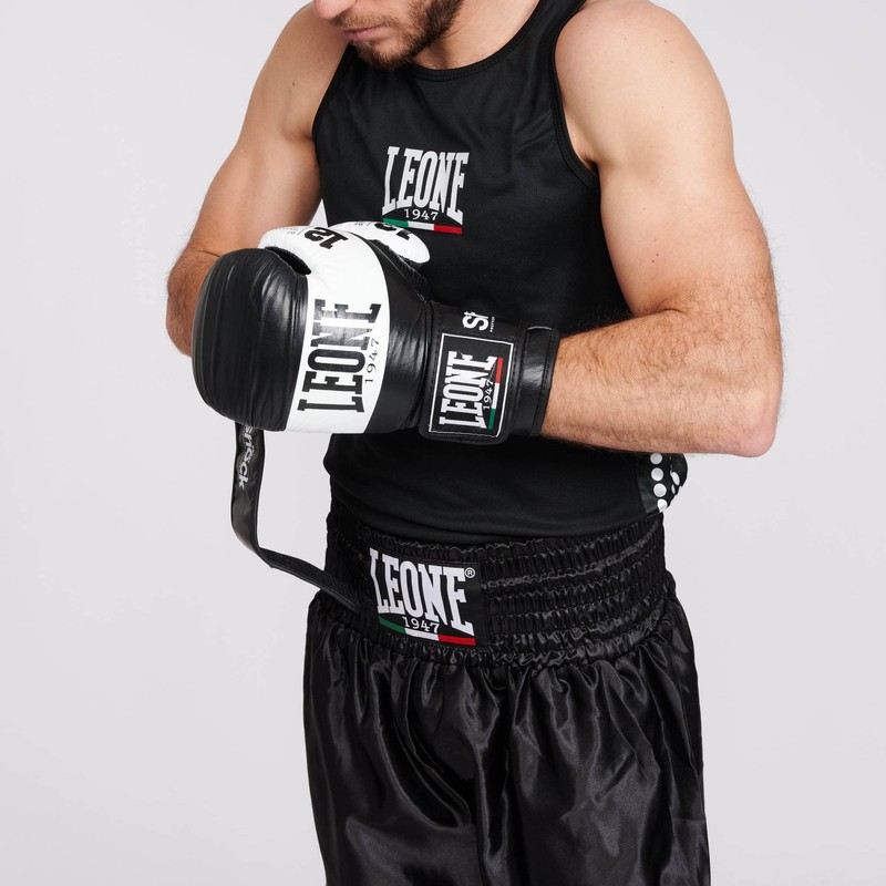 LEONE 1947, Canottiera Boxe, Nero, S, AB726