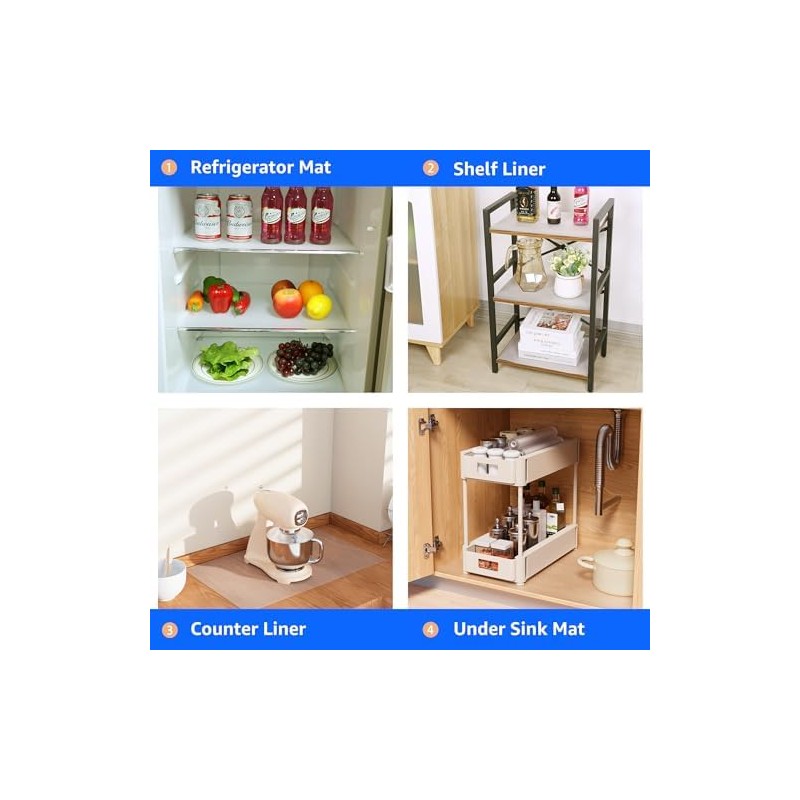 PABUSIOR 10-Inch Clear Cabinet Drawer Liner: Translucent Waterproof Small Kitchen