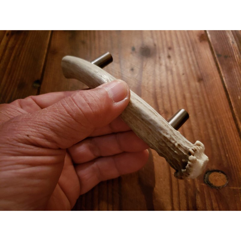 Real Deer Antler Crown and Beam Handle Drawer Pull Cabinet