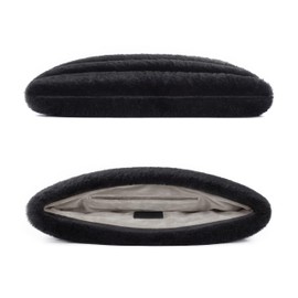 Comfyable Puffy Laptop Sleeve 13 14 15 Inch, Compatible with MacBook Air & MacBook Pro M4 M3 2024, Soft Faux Fur Fluffy Plush Furry Pillow Case for Computer, Black